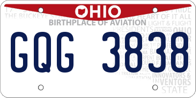 OH license plate GQG3838