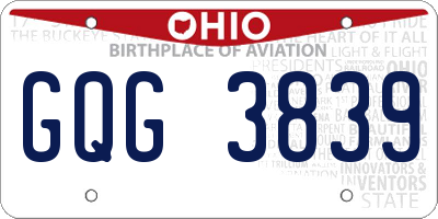 OH license plate GQG3839