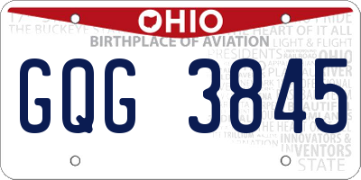 OH license plate GQG3845