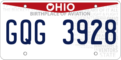 OH license plate GQG3928