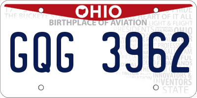 OH license plate GQG3962