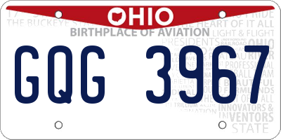 OH license plate GQG3967