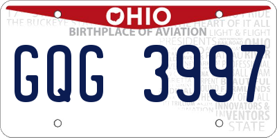 OH license plate GQG3997