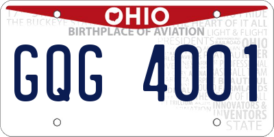 OH license plate GQG4001