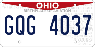 OH license plate GQG4037