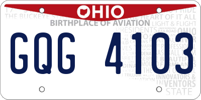 OH license plate GQG4103