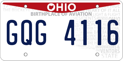OH license plate GQG4116