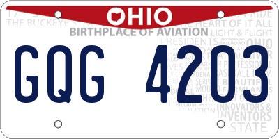 OH license plate GQG4203