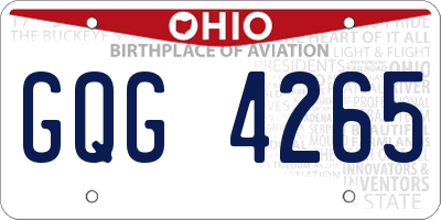 OH license plate GQG4265