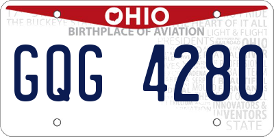 OH license plate GQG4280