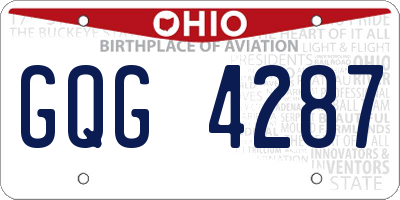 OH license plate GQG4287