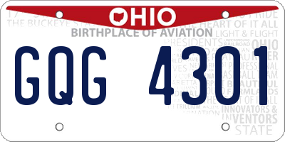 OH license plate GQG4301
