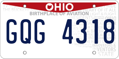 OH license plate GQG4318