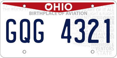 OH license plate GQG4321
