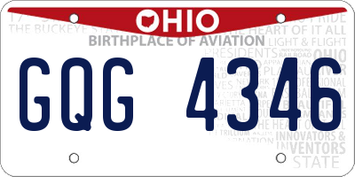 OH license plate GQG4346