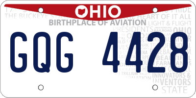 OH license plate GQG4428