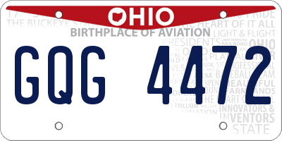 OH license plate GQG4472
