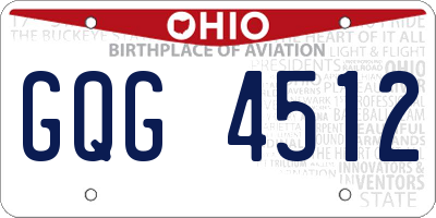 OH license plate GQG4512
