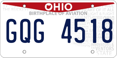 OH license plate GQG4518