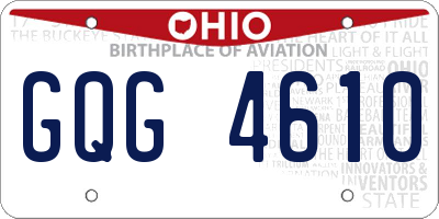OH license plate GQG4610