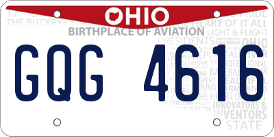 OH license plate GQG4616