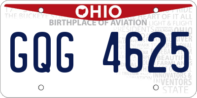 OH license plate GQG4625