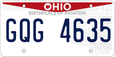 OH license plate GQG4635
