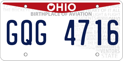 OH license plate GQG4716