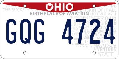 OH license plate GQG4724