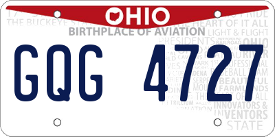 OH license plate GQG4727