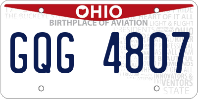 OH license plate GQG4807