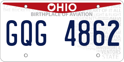 OH license plate GQG4862