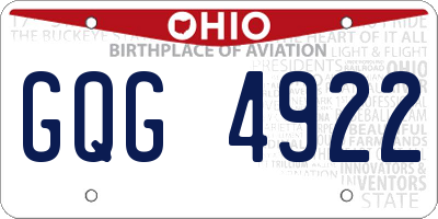 OH license plate GQG4922