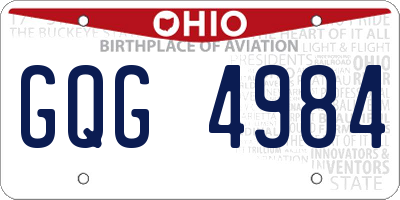 OH license plate GQG4984