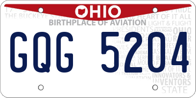 OH license plate GQG5204