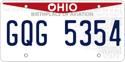 OH license plate GQG5354