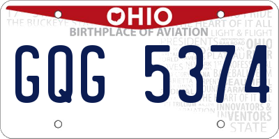 OH license plate GQG5374