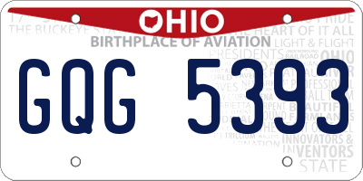 OH license plate GQG5393