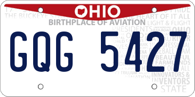 OH license plate GQG5427