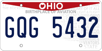 OH license plate GQG5432