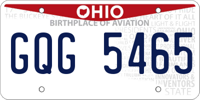 OH license plate GQG5465