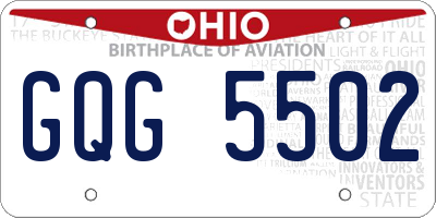 OH license plate GQG5502