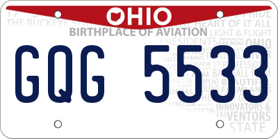 OH license plate GQG5533