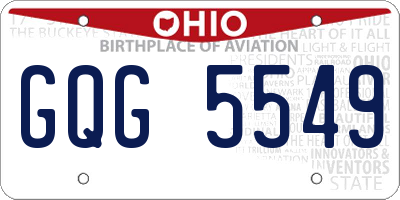 OH license plate GQG5549