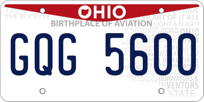 OH license plate GQG5600