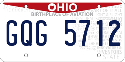 OH license plate GQG5712