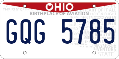 OH license plate GQG5785