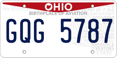 OH license plate GQG5787