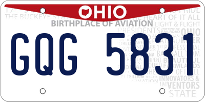 OH license plate GQG5831