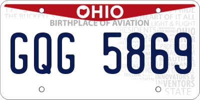 OH license plate GQG5869